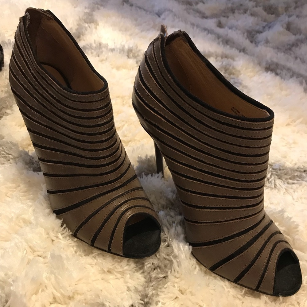 L.A.M.B. brown stripe booties